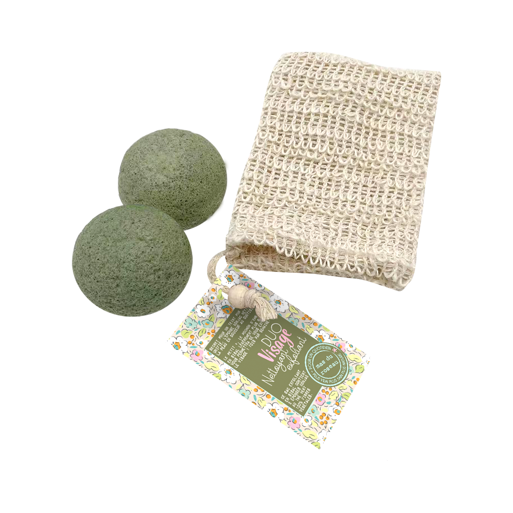 duo d'éponge konjac - les 3 boutiques