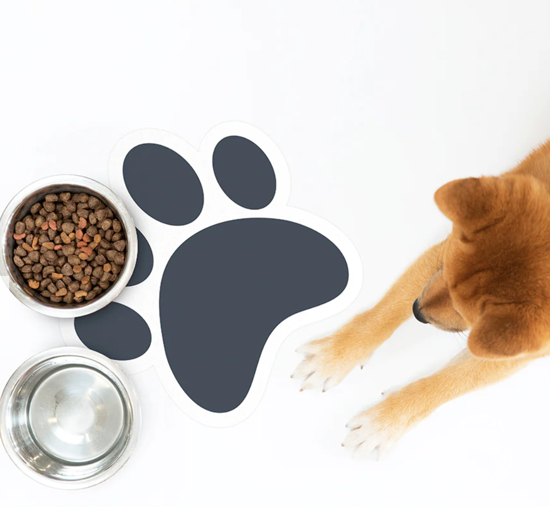 Tapis De Gamelle Pour Chien Et Chat - 40 X 60 Cm, Semi-circulaire - Surface En Cuir Synthétique Antidérapante - 12