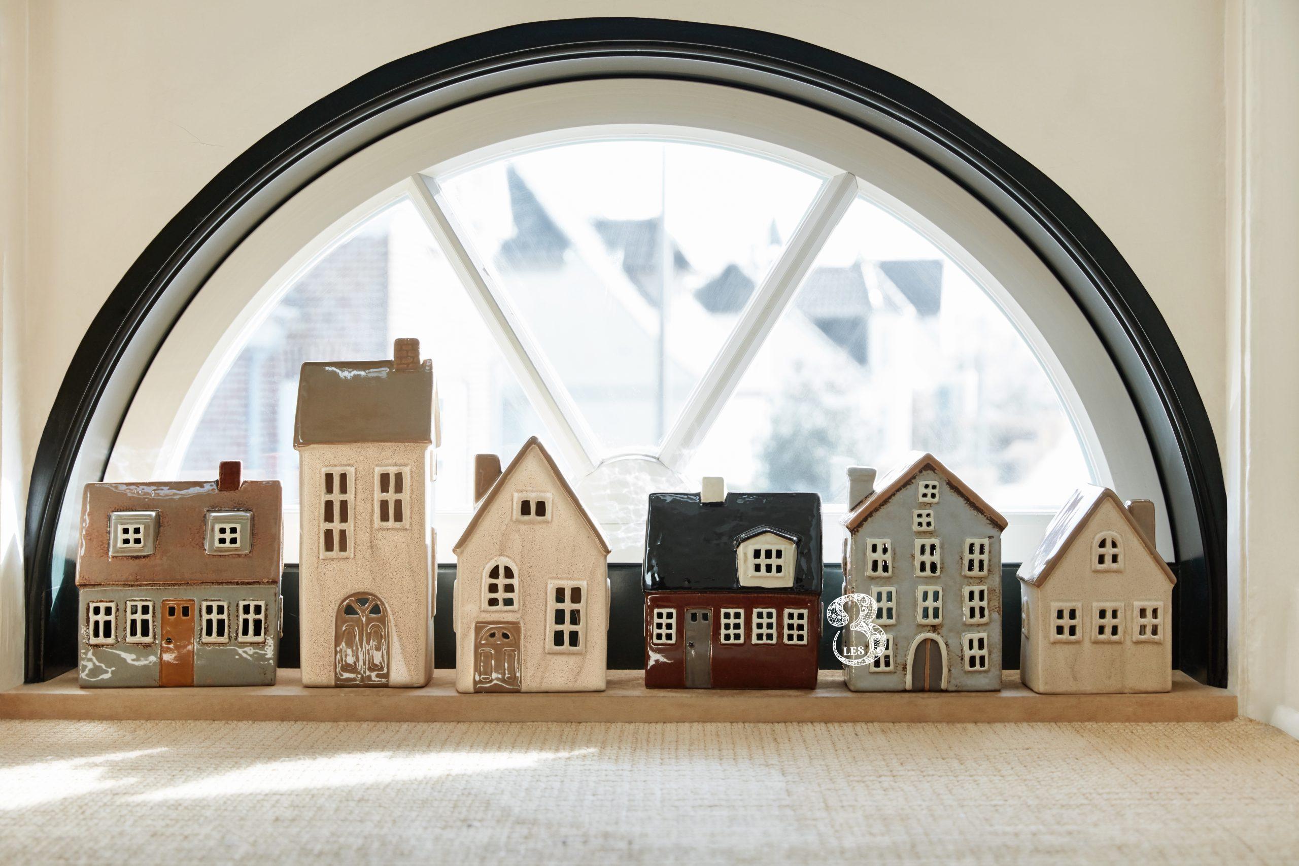 maison decorative photophore en ceramique