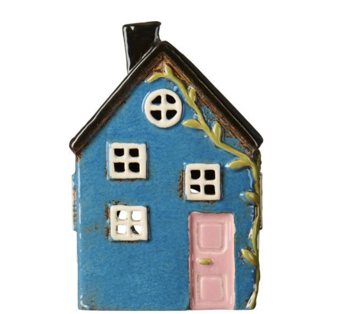 Maison porte rose clair et vigne à feuilles ib laursen