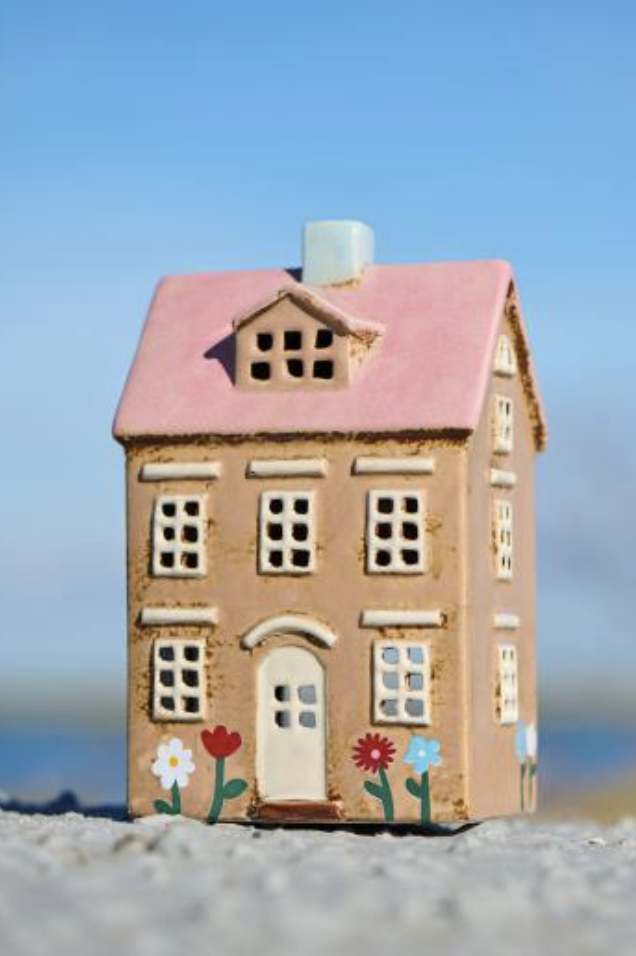 Maison photophore scandinave en ceramique Ib Laursen - toit rose facade fleurie – Image 5