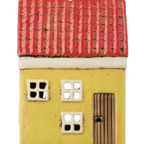 Maison avec bougie chauffe-plat Ma ville natale porte marron ib laursen