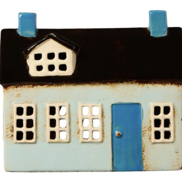 Maison f/tealight Nyhavn porte bleue