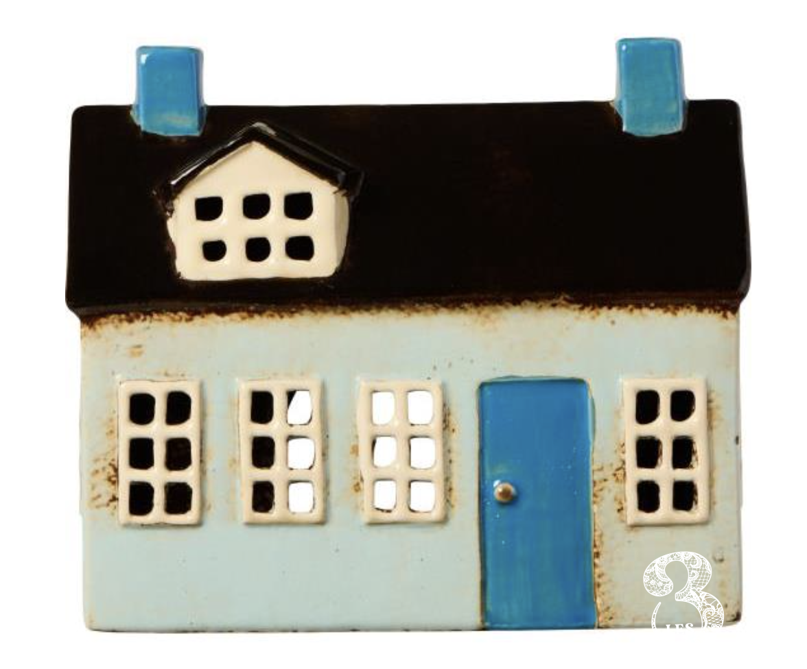 Maison f/tealight Nyhavn porte bleue