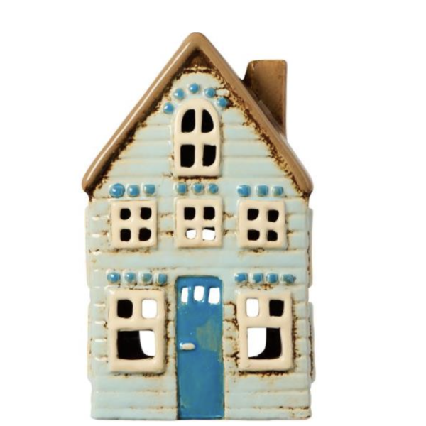 Passez au début de la galerie d'images Maison avec bougies chauffe-plat, porte bleue Visby, toit marron