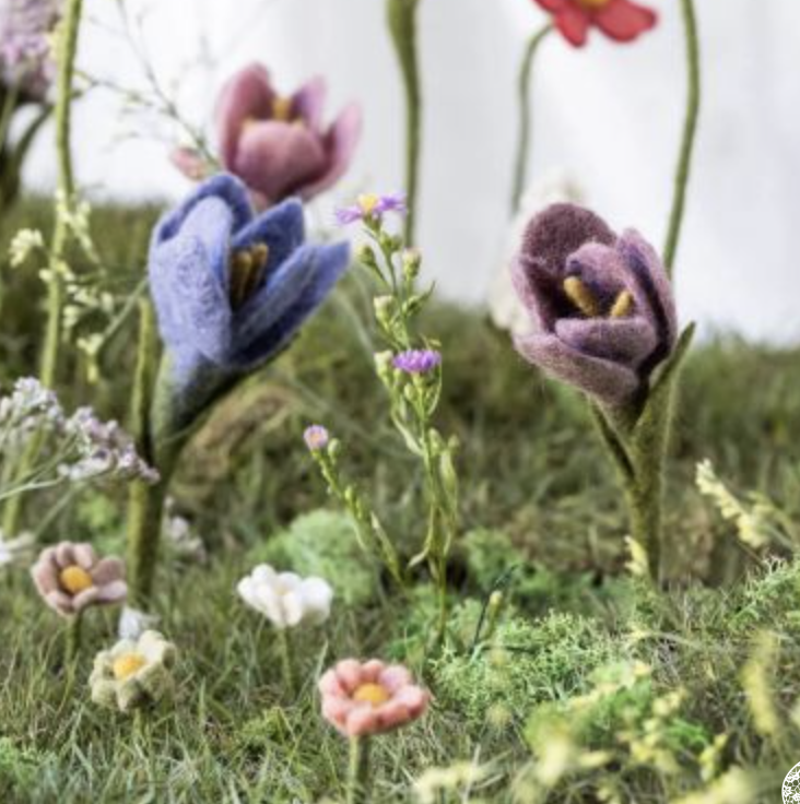 Fleur crocus purple en feutrine artisanal Gry&Sif – Image 2