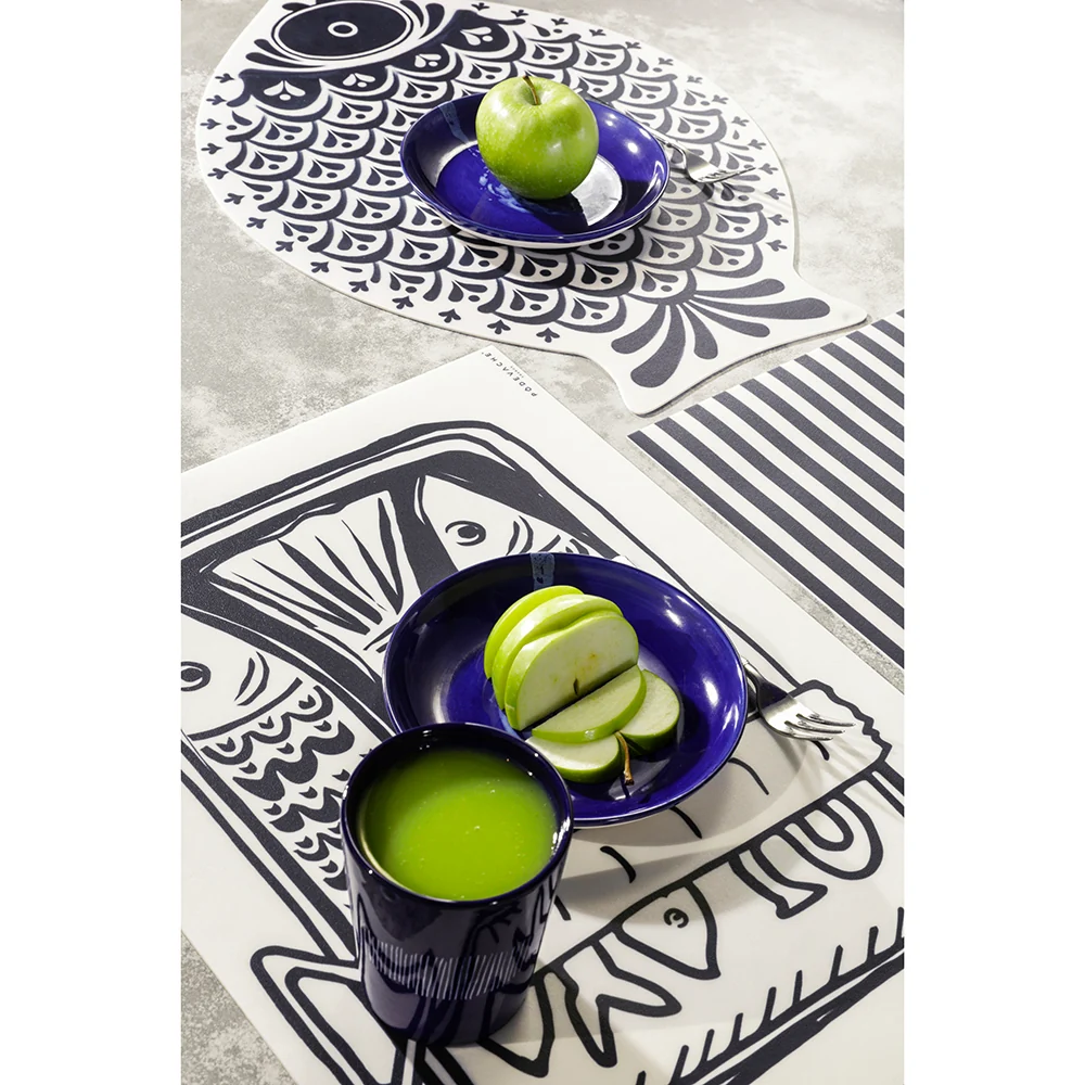 Set de table rectangulaire Sardina en vinyle Pôdevache style bord de mer