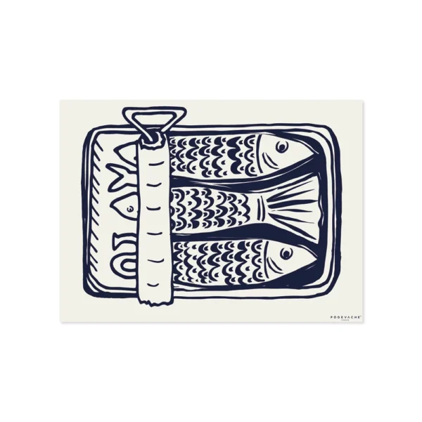 Set de table rectangulaire Sardina en vinyle Pôdevache style bord de mer