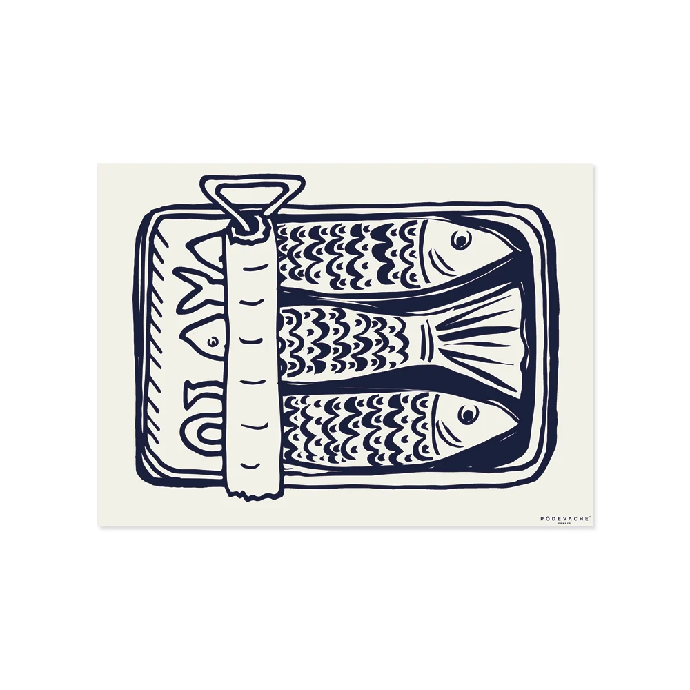 Set de table rectangulaire Sardina en vinyle Pôdevache style bord de mer