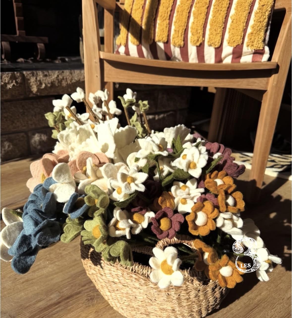 Fleur d'Hortensia pale blue en feutrine small hydragea Gry&Sif – Image 2