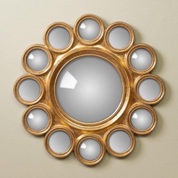 Miroir convexe doré 12 mini miroirs #31599 chehoma
