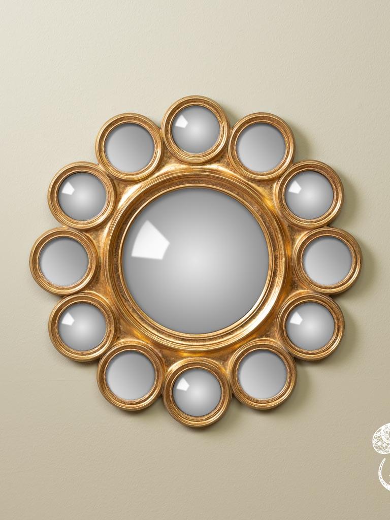Miroir convexe doré 12 mini miroirs #31599 chehoma