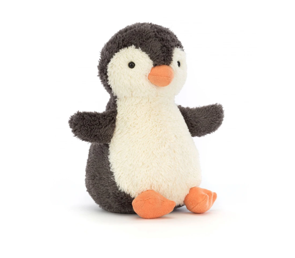 Peluche Peanut Penguin Medium Jellycat, pingouin gris foncé et crème
