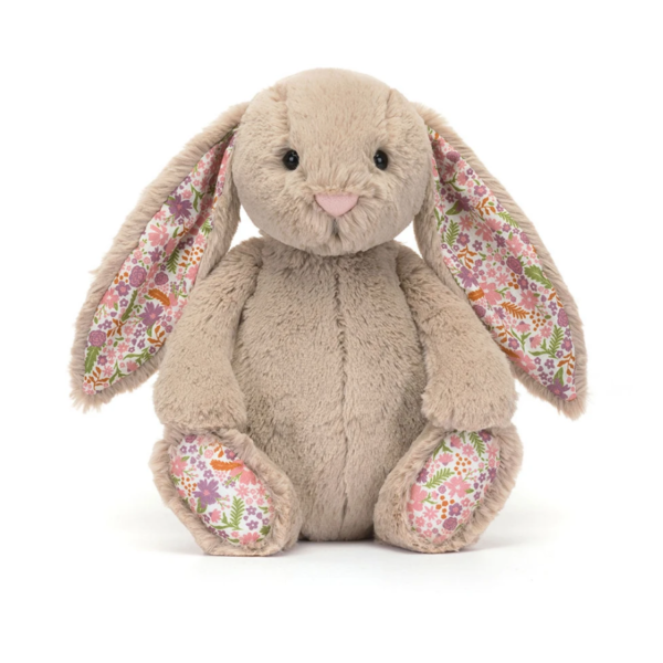Peluche lapin Blossom Beige Bunny Petal Jellycat beige avec oreilles fleuries