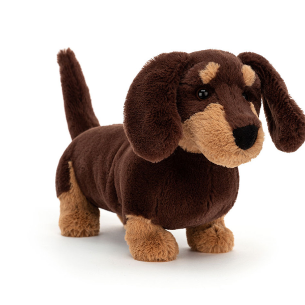 Peluche Otto Sausage Dog Medium Jellycat, chien teckel couleur caramel