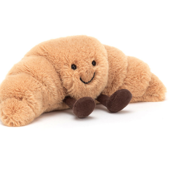 Peluche Amuseables Croissant Small Jellycat, croissant doré souriant