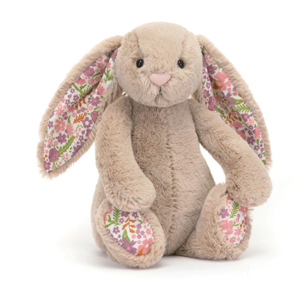 Peluche lapin Blossom Beige Bunny Petal Small Jellycat beige avec oreilles à fleurs
