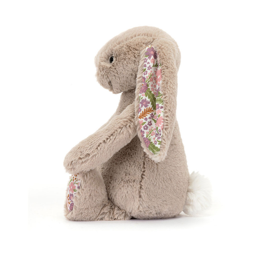 Peluche lapin Blossom Beige Bunny Petal Small Jellycat beige avec oreilles à fleurs